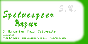 szilveszter mazur business card